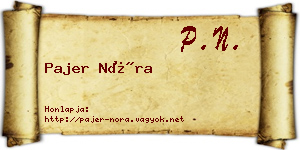 Pajer Nóra névjegykártya