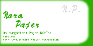 nora pajer business card